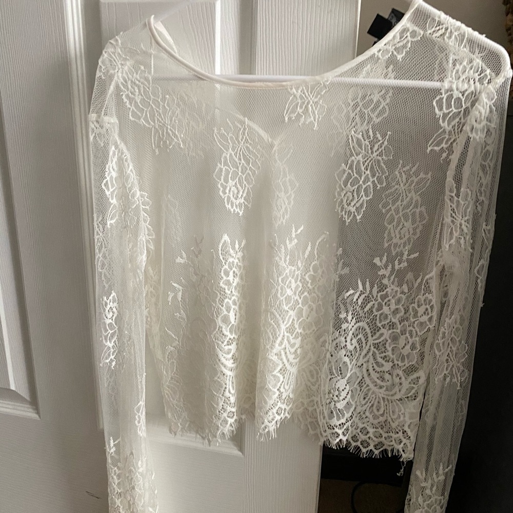 White Lace Crop Top